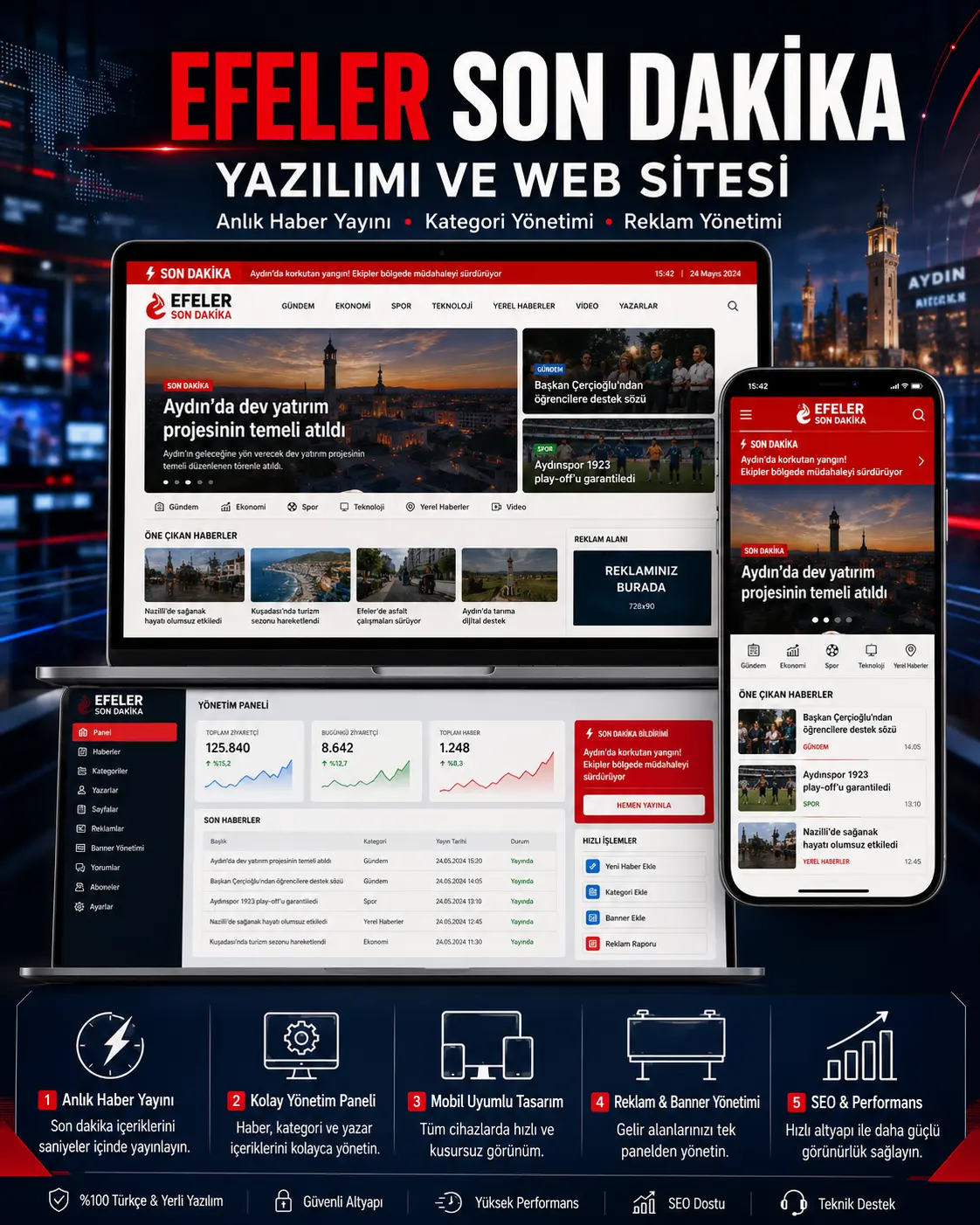 Efeler Son Dakika Yazılımı ve Web Sitesi