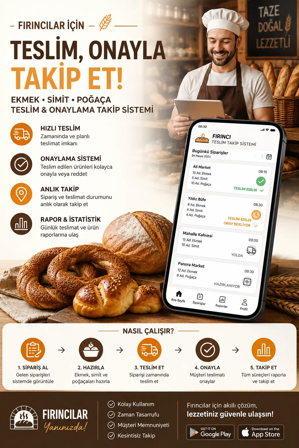 Fırıncılara Özel Teslim & Takip Sistemi