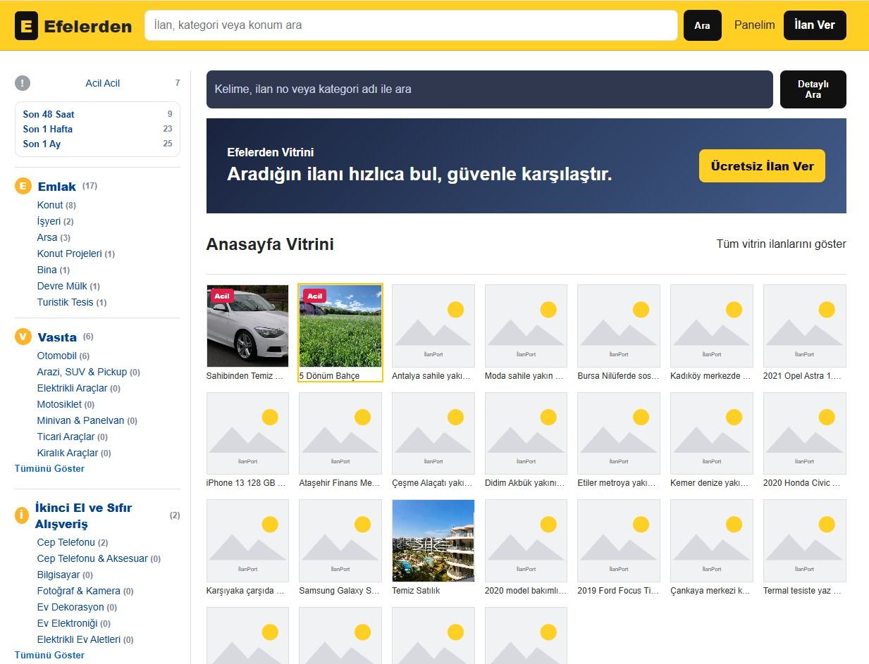 Efelerden İlan Yazılımı